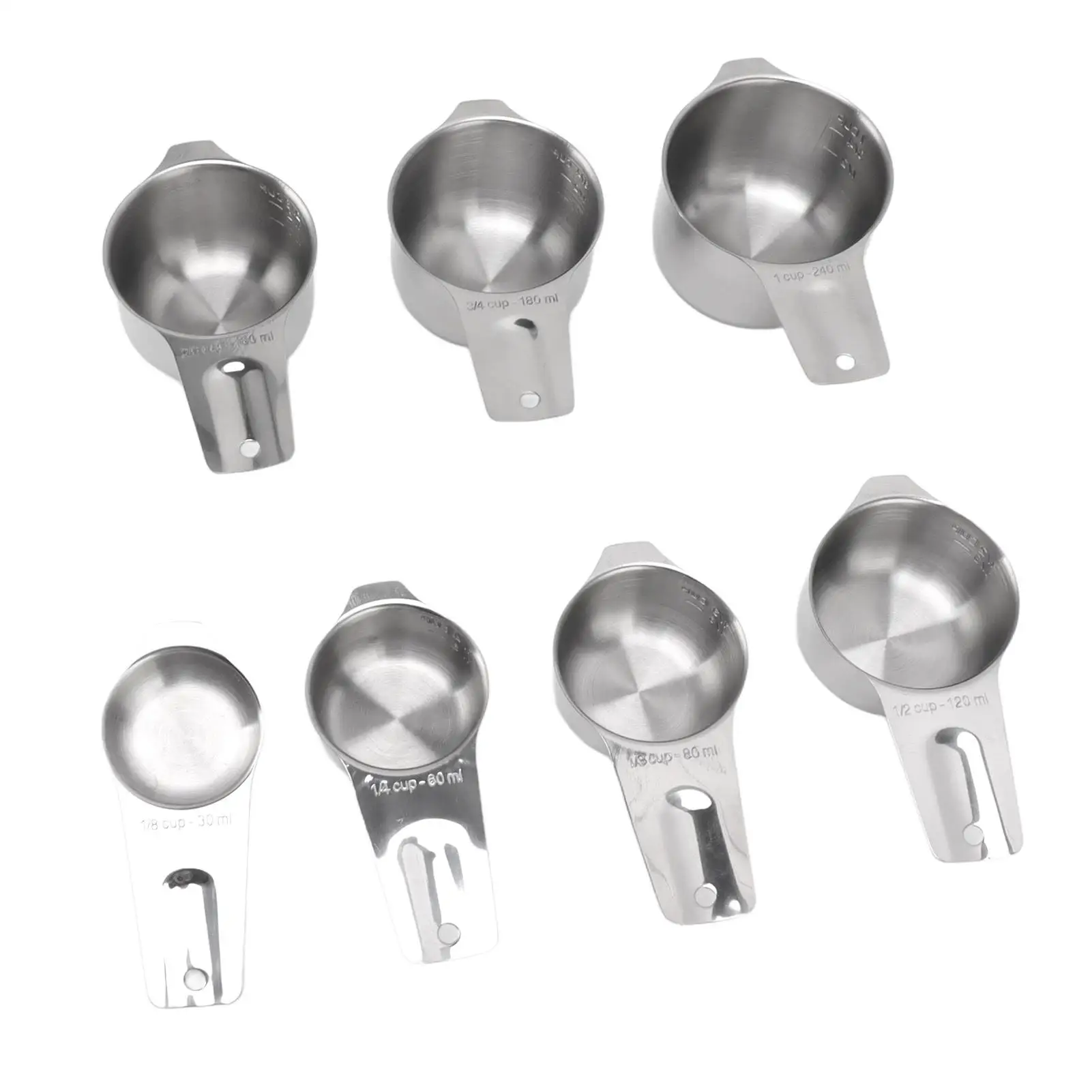 Nesting Stainless Steel Measuring Cups Set with Sturdy Handle for kitchen Use