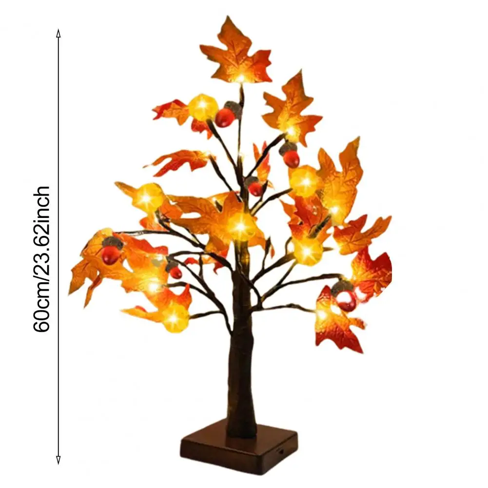 LED Maple Leaf Fairy Light Flower Tree Table Lamp Rose Night Light Gifts for Wedding Party Autumn Halloween Decoration