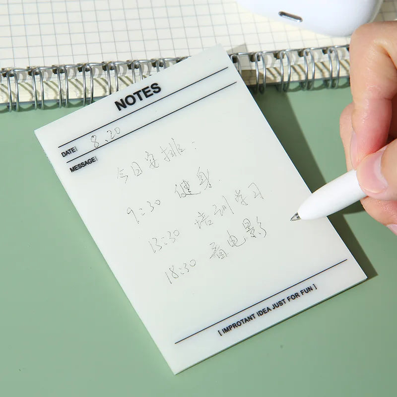 Cute PET Multi-function Translucent Sticky Note Plan Schedule Marker Sticky Note Grid Record N Times Sticker Memo Pad