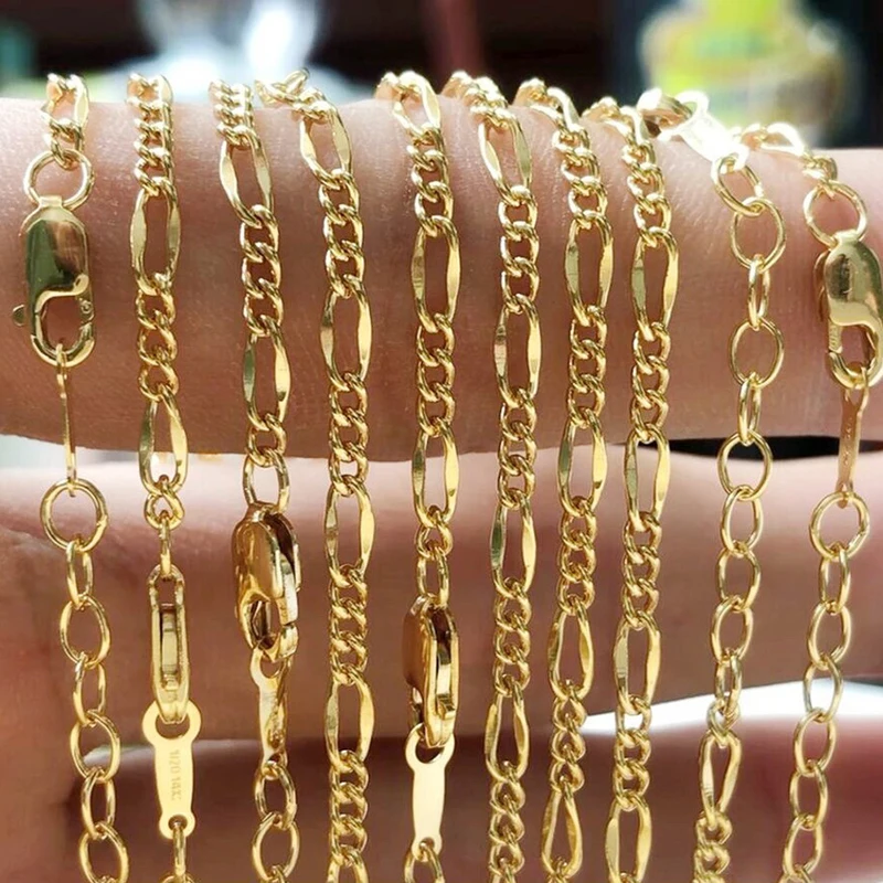14k Gold Fille Armband Kette 2,5mm Gold Zierliches Figaro Armband für Frauen Armband Minimalistische Goldkette Geschenk für Sie Schmuck – Detail 13