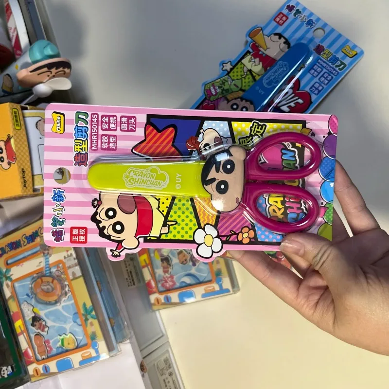 الكرتون أنيمي تلوين شين تشان السلامة القرطاسية مقص الطالب دليل مقص طالب لوازم الفتيات هدية عيد ميلاد اللعب