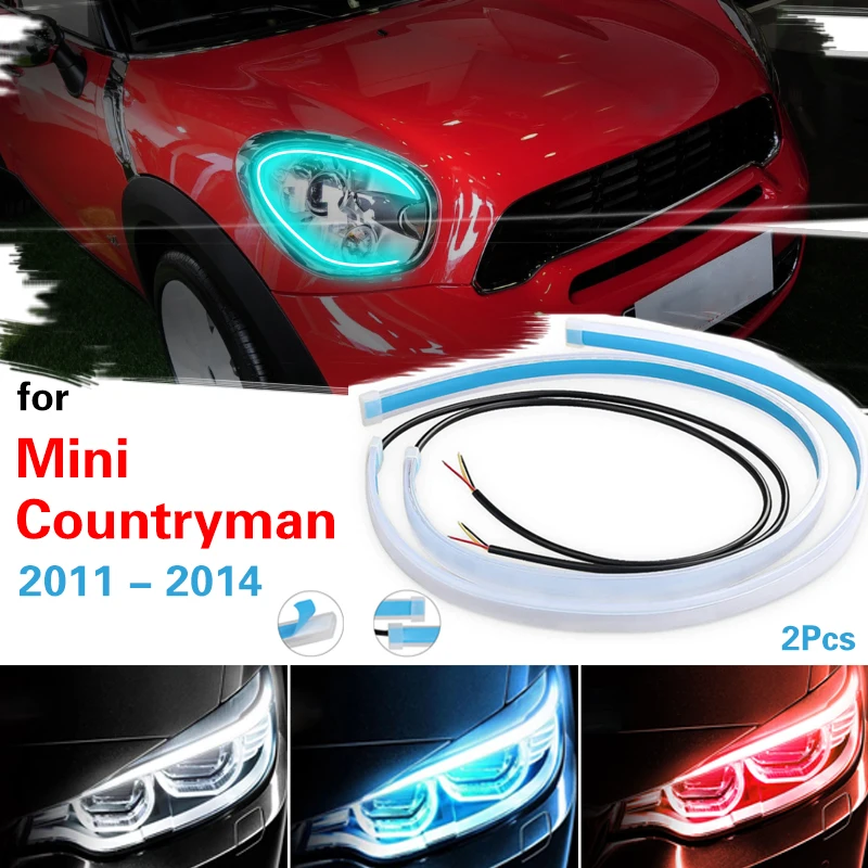 

2pcs DRL LED Strip Turn Signal Light Bright Flexible Led Daytime Running Light for Car Headlight For Mini Countryman 2011-2014