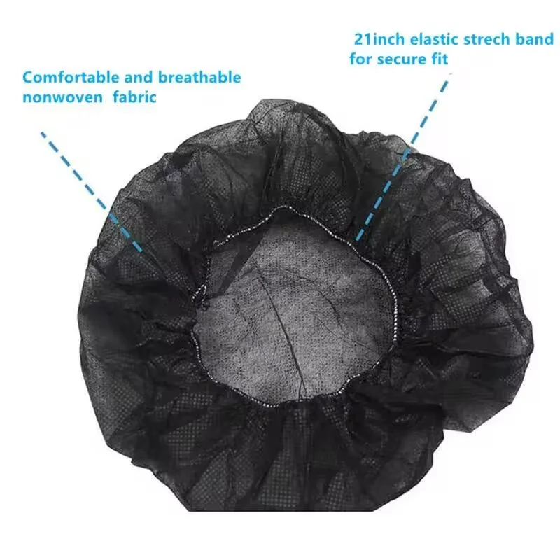 100PCS Disposable Non Woven Fabric Makeup Hair Net Cap Sterile Hat Chef Catering Dust Strip Hat Bathroom Supplies