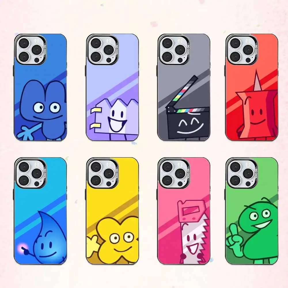 

Bfdi Battle For D-Dream Island Phone Case For iPhone17,16,15,14,13,12,11 Plus,Pro Max Colored Silver Plated Inside Cover