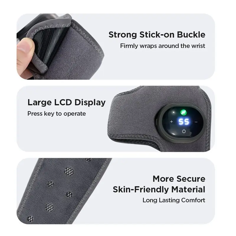 【NECESSITY】For Pain Relief Foot Massager, 3 Levels Of Massage, 5 Heat Settings And LCD Display Circulation With Extension Strap