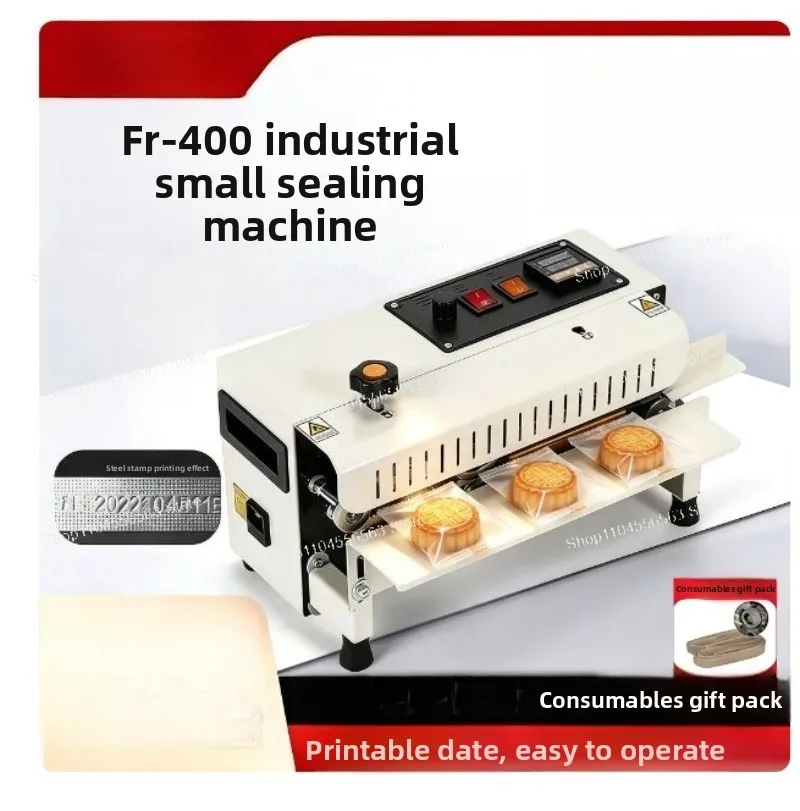 Fully Automatic Commercial Continuous Small Tea Sealing Machine Candy Plastic Moon Cake Sealing Machine Fr400 Packaging Machine