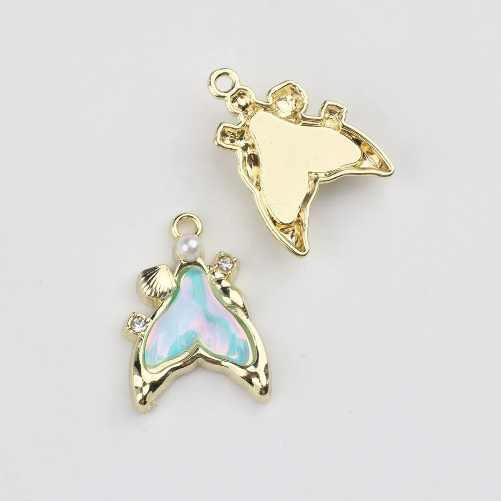 6pcs Cute Whale Fish Tail Shape Pendant Earring Necklace Bracelet Jewelry Making Accessories Handmade DIY Ornament Craft Fashion