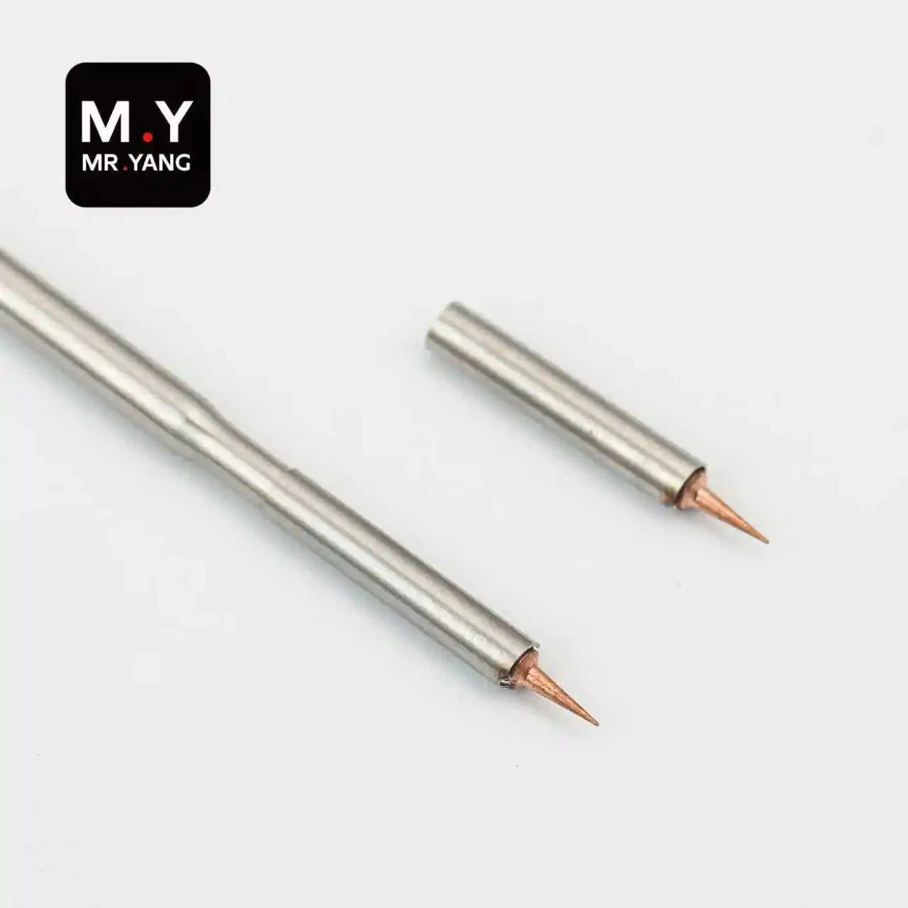 YCS M.Y-K03 50-200W 5-Piece Soldering Iron Tip Set with Tray, Interchangeable Pointed Flying Wire Tips for Mobile Phone Repair
