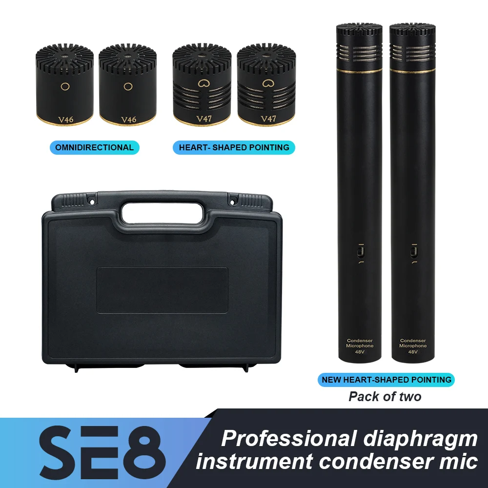 

SE8 Small Diaphragm Recording Condenser Microphone Cardioid Portable mic for Music Instrumen Piano Guitar Stereo Pick Up