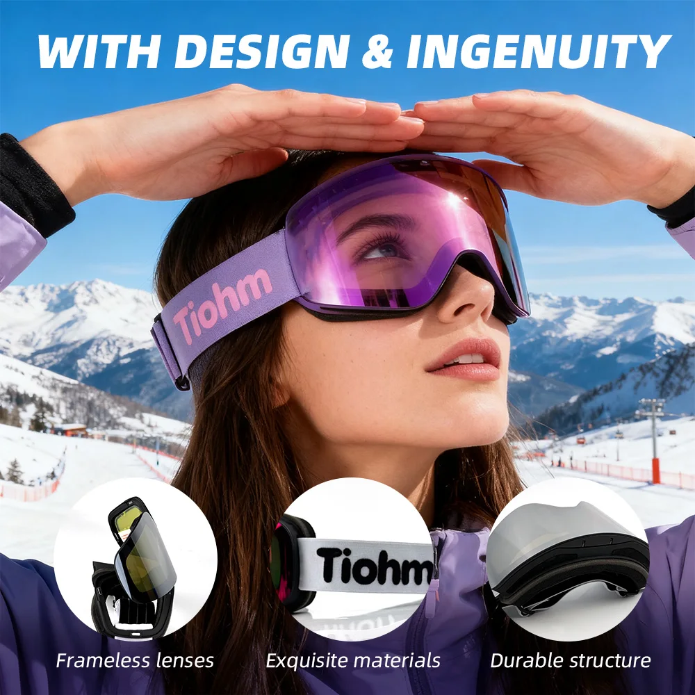 

Men's Outdoor Sports Ski goggles Anti-fog UV400 Snowboarding Snowmobile Glasses Charngeable Lens Teen Charistmas Cycling