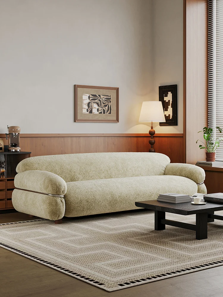 

Medieval style straight row fabric living room Chenier sofa small apartment retro homestay designer