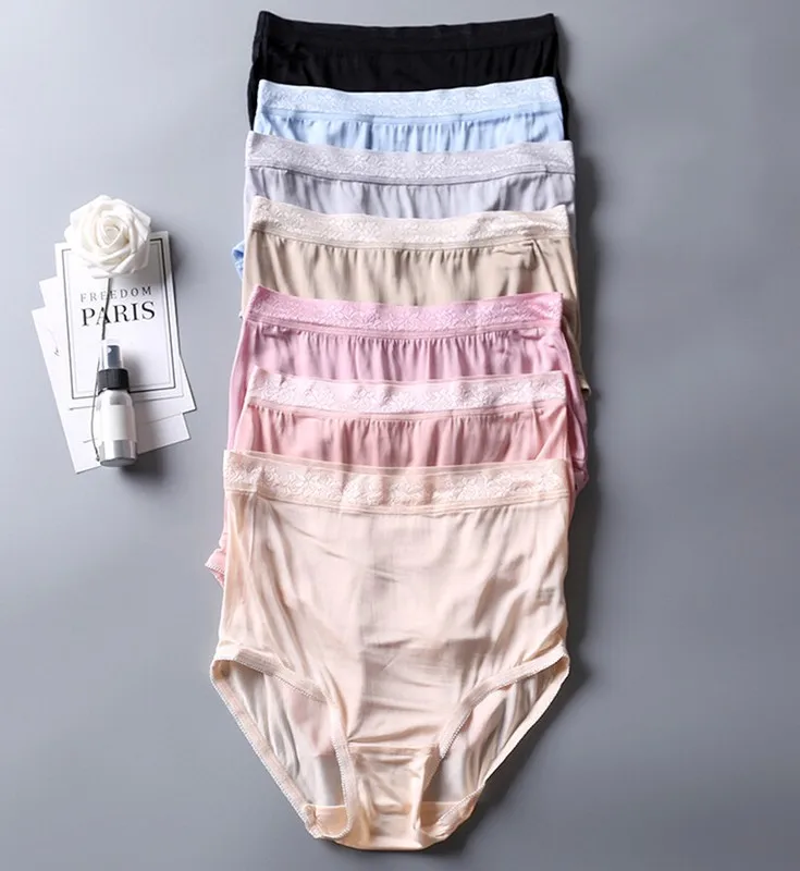 2 Pair Mulberry Silk Briefs For Women Lingerie Panties Breathable Lady Underwear