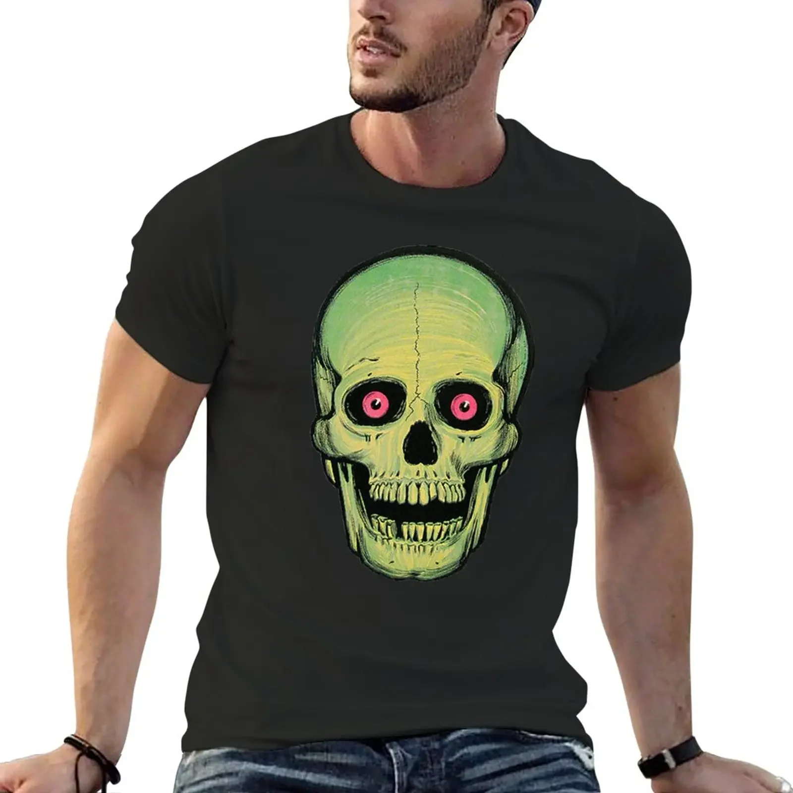 

New Vintage Halloween Glow Skull T-Shirt Anime t-shirt graphics t shirt t shirt men