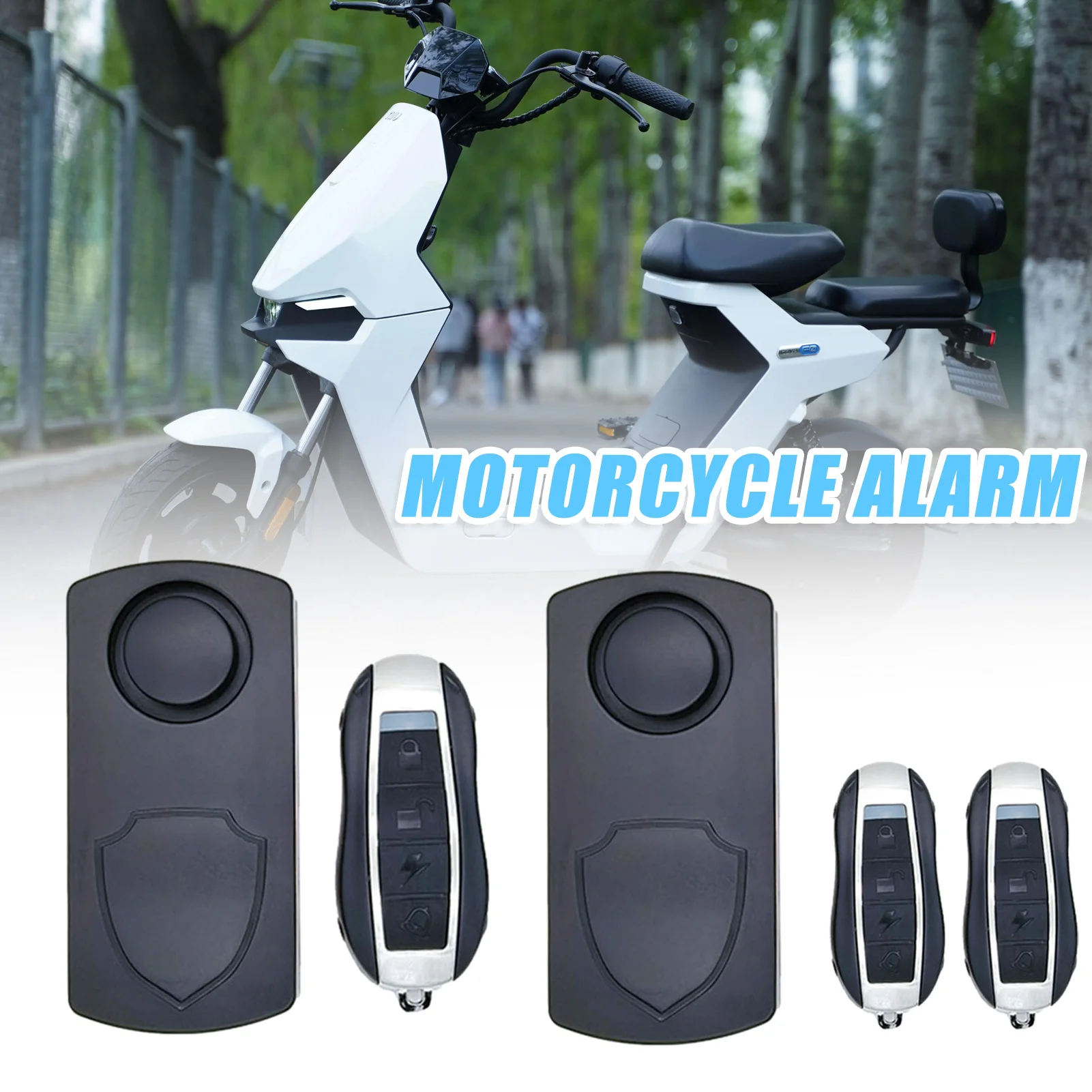 Wireless Bike Alarm Waterproof Wireless Vibration Motion Sensor 110dB Loud Vibration Sensing Alarm System For Bicycle E-Scooter