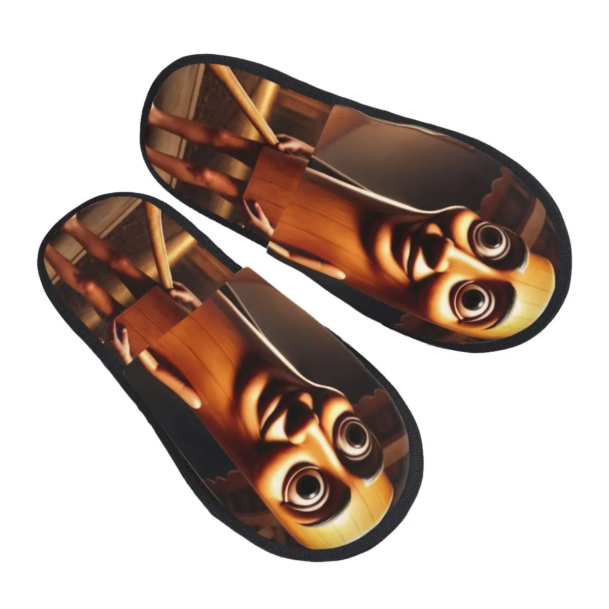 Women Tung Tung Tung Sahur Funny Meme Italian Brainrot House Slippers Cozy Warm Memory Foam Fluffy Slipper Indoor Outdoor Shoes