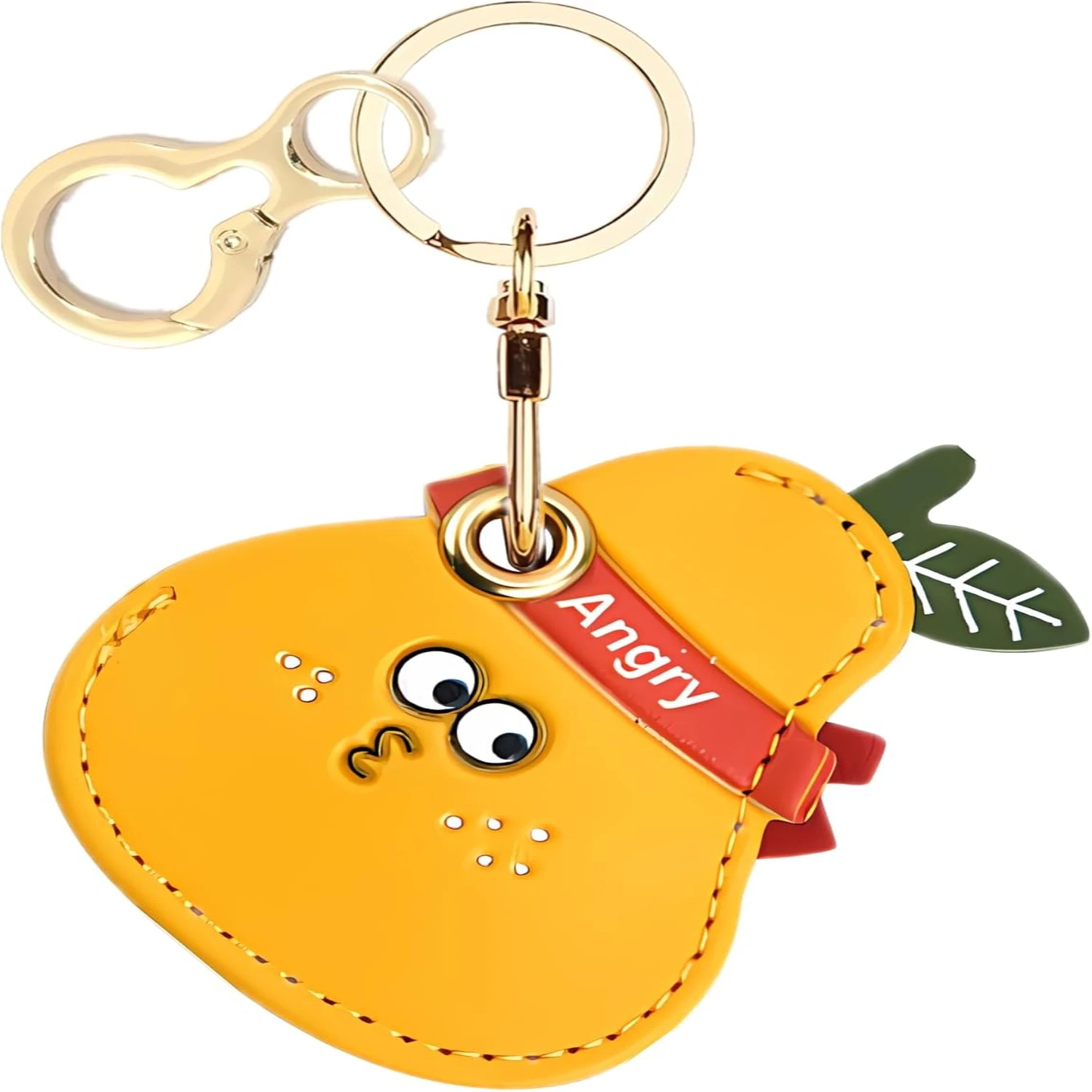 

Leather Keychain Holder Case Compatible with AirTag, Cute Protective Air Tag Cover with Keychain Ring, Anti-Scratch GPS Tracke