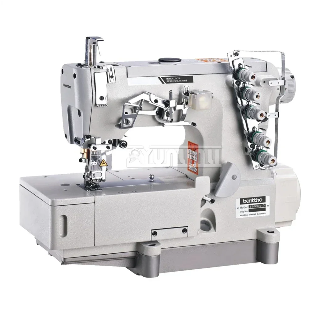 Straight Drive Shed Sewing Machine 3 Needle 5 Lines 220V Industrial Cutting Machine, Press The Cuffs, Hem Neckline of Clothes