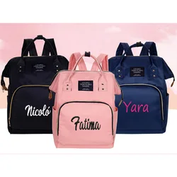 Borsa per pannolini con ricamo personalizzato zaino New Born Essentials Baby Must Haves borsa per mamma con borsa da viaggio con gancio per passeggino per mamma papà