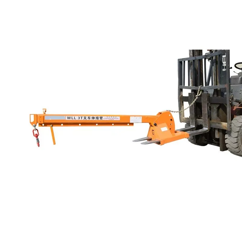 Forklift Telescopic Lifting Boom - Fuel Forklift Attachment with Fork Hook, Modified Heavy-Duty Lifting Tool