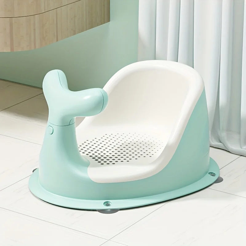 Baby Bath Seat Portable Safety Anti Slip Newborn Shower Chair With Backrest & Suction Cups Baby Care Bathing Seat Washing Toys