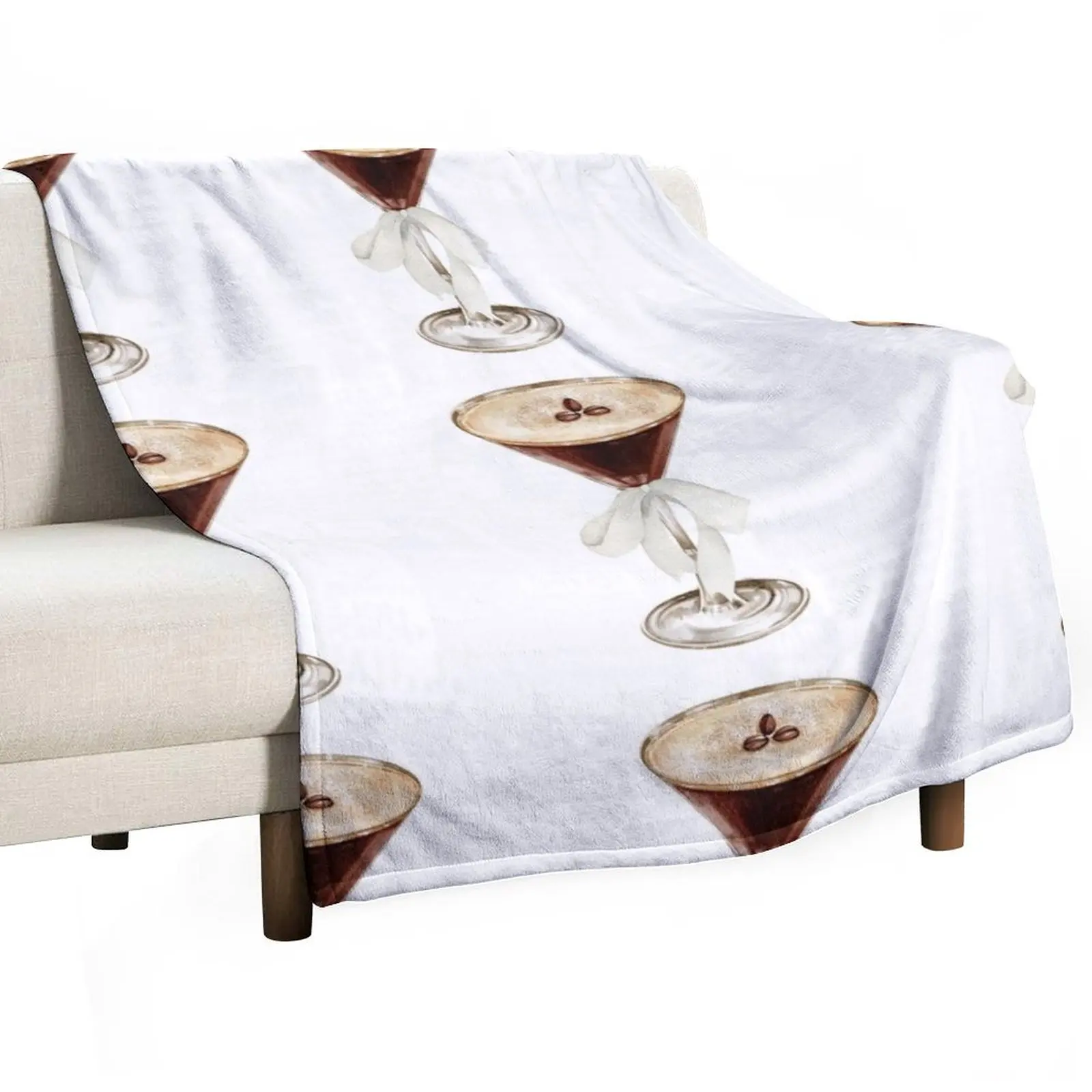 Espresso Martini Bow Throw Blanket Soft Beach for sofa For Baby Multi-Purpose Plaid Blankets