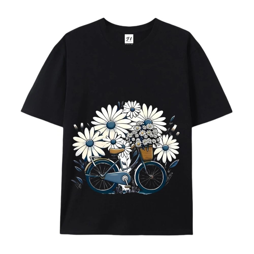 넥 반팔 캐주얼 여성 빈티지 꽃 꽃 패턴 라운드 탑 여성용 티셔츠 프린트 티셔츠 베이지 컬러풀