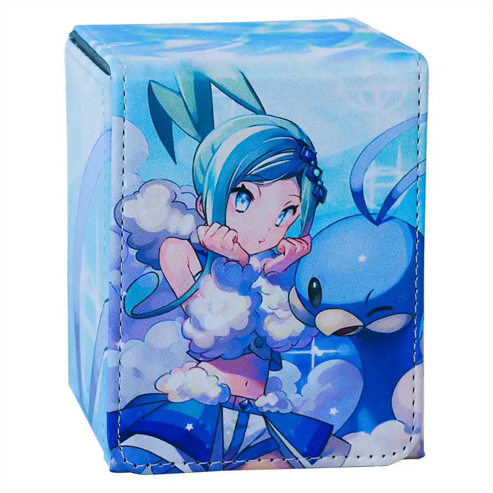 

Diy Self Made Ptcg Lucia Card Storage Box Ws Ygo Opcg Ptcg High-End Leather Pu Card Box Magnetic Card Storage Box Gift Toys