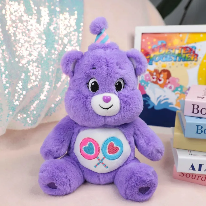 

Miniso Carebears Love Bear на день рождения, милая плюшевая игрушка, кавайная кукла, сидящий Радужный медведь, подарок для девочки, Рождественский подарок, подарок на день рождения