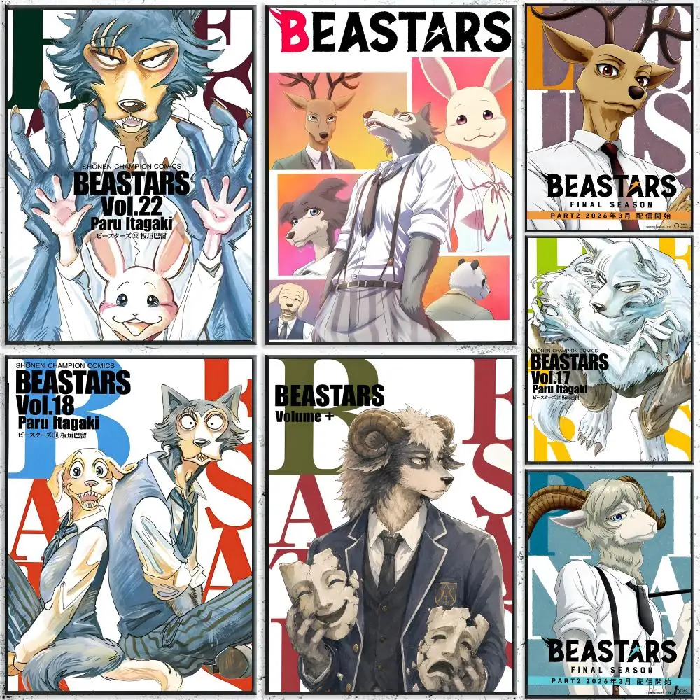 Drama Anime BEASTARS Poster Waterproof Wall Art Sticker For Bar Living Room Vintage Room Decor High Quality Print Gift
