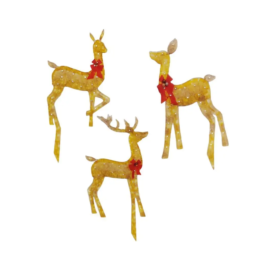 Warm White Christmas Reindeer Light Stakes for Outdoor Yard Decorations Acrylic Glowing Deer Animal Garden Figures - view 4