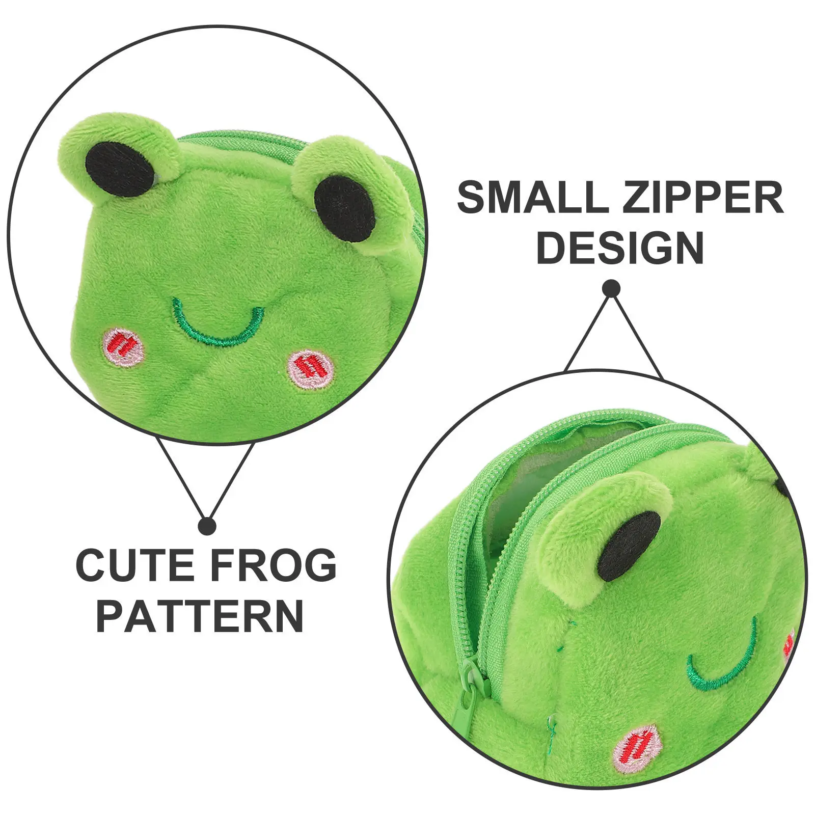 2 pcs Coin Pouch Soft Small Wallet Zipper Purse Halloween Christmas New Year Cute Frog Coin Purse Cute Coin Pouch Women's