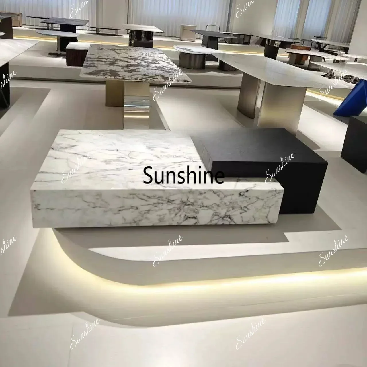 Italian minimalist marble coffee table villa living room household square tea tableT*