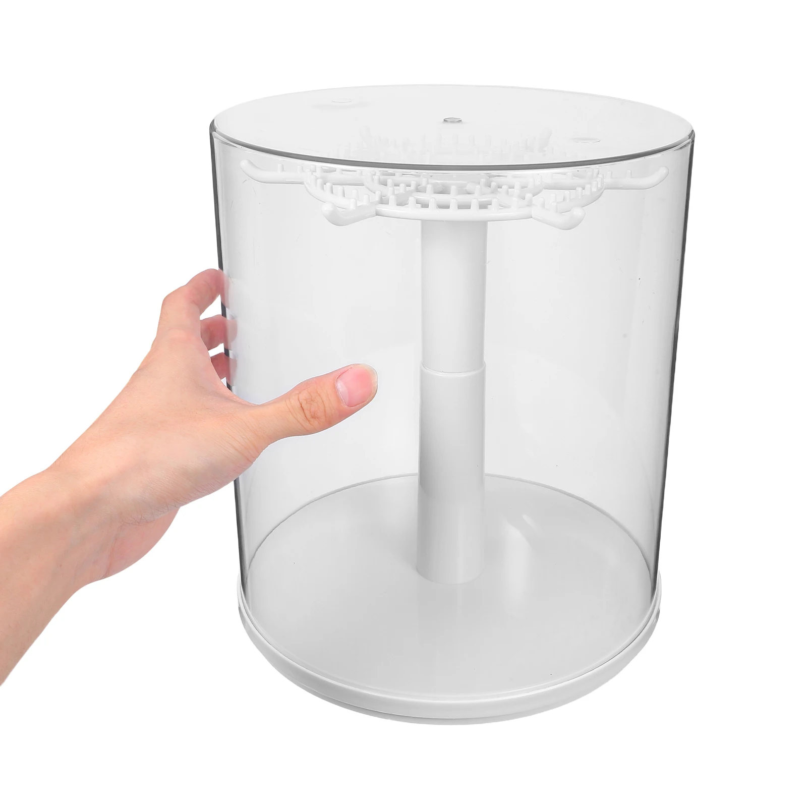 

Display Stand Case with Rotatable Base Clear Desktop Organizer Mini Toys Showcase Plastic for
