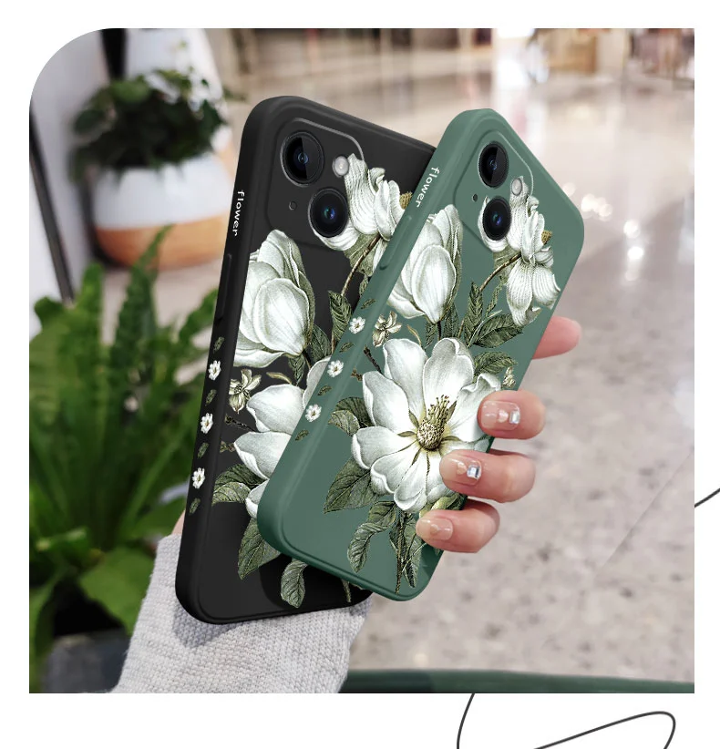 Wild Flowers Phone Case For iPhone 16 15 14 13 12 11 Pro Max Mini X XR XS 8 7 Plus 6 6S Plus Cover