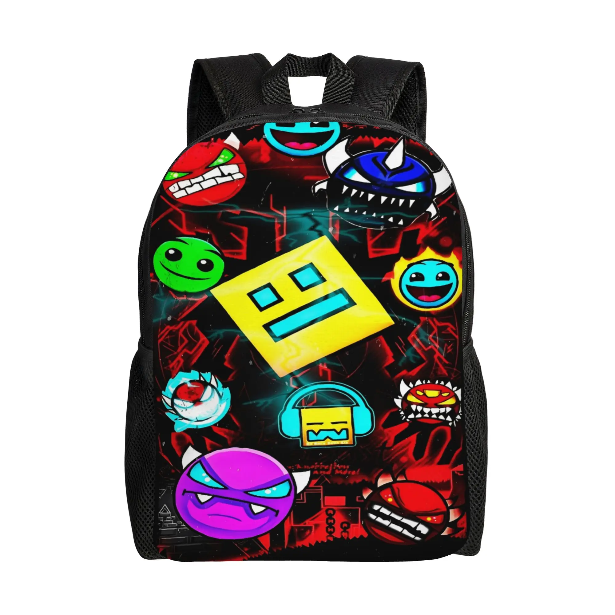 Geometry Gaming Dashed Backpack Student Unisex  Soft Backpacks Polyester Fun School Bags Daily High Quality Rucksack