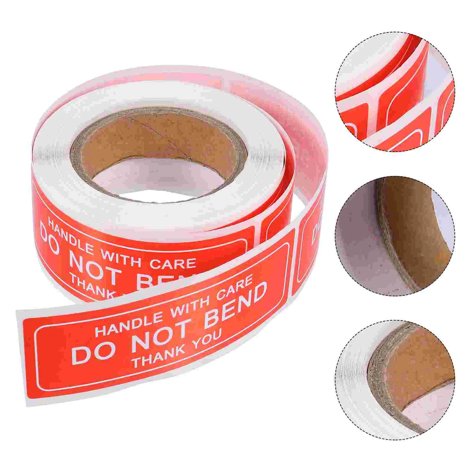 150 Pcs/Roll Label Adhesive Stickers Handle with Care Shipping Labels Warming Warning for Fragile Eye-catching Copper Plate