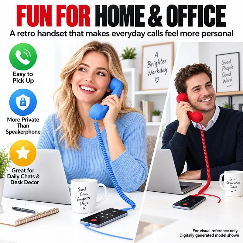 Retro Phone Handset Type C Wired Cell Phone Receiver Landline Style Handle For Clear Comfortable Calls At Home Office Or Travel image 3