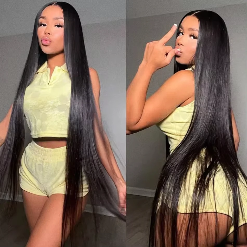 

30 Inch Lace Front Wig Human Hair 13x6 HD Transparent Lace Frontal Wig 250% Density Brazilian Straight Human Hair Wig For Women