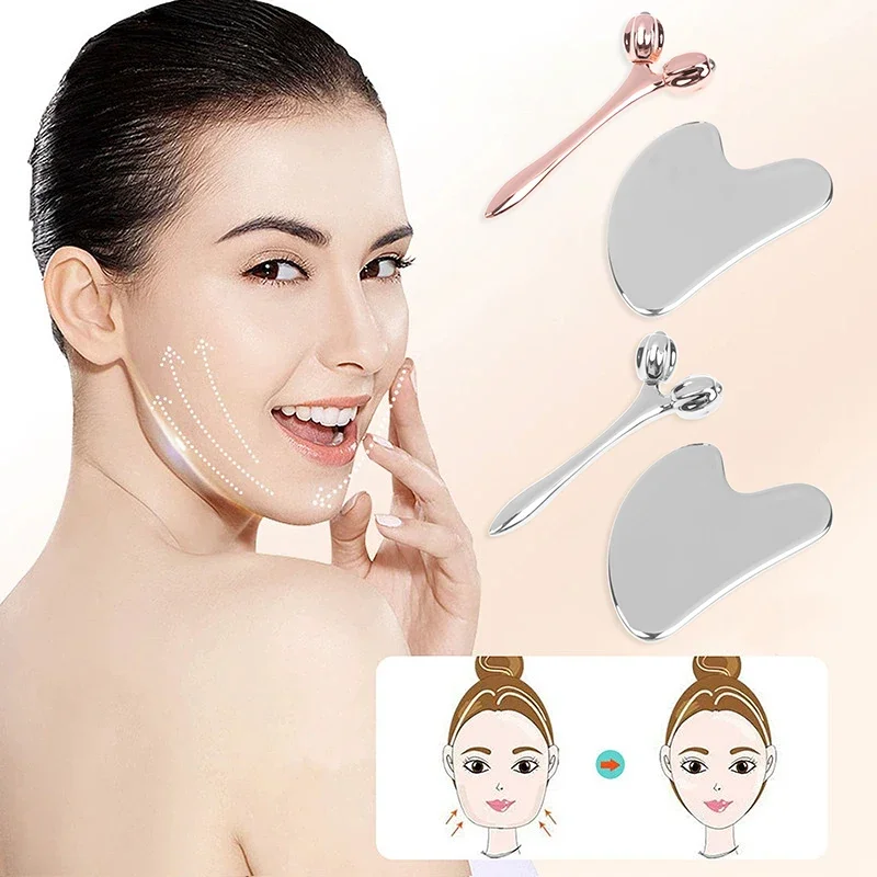 

Инструмент для лица Gua Sha, 3D роликовый массажер, массажер для глаз, инструмент для красоты лица, для темных кругов, мешков под глазами, мышц