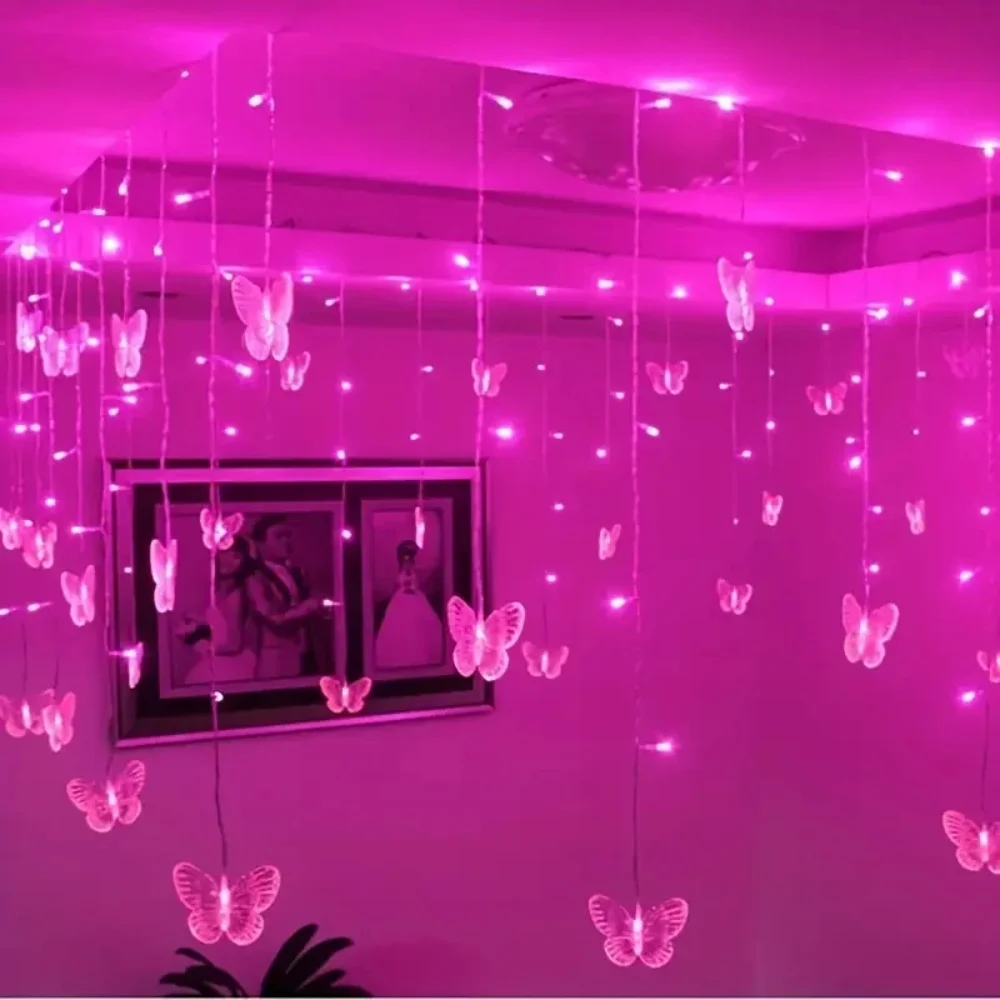 

1pc Curtain Light With USB Powered Window Fairy Lights Holiday Wedding Party Bedroom Patio Decorative Light