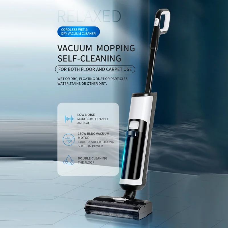 newWet Dry Vacuum Cleaner Cordless handhed Cleaning Robot Wireless RL8Pro Voice Assistant Low Noise 14000Pa Suction Battery 4kmA