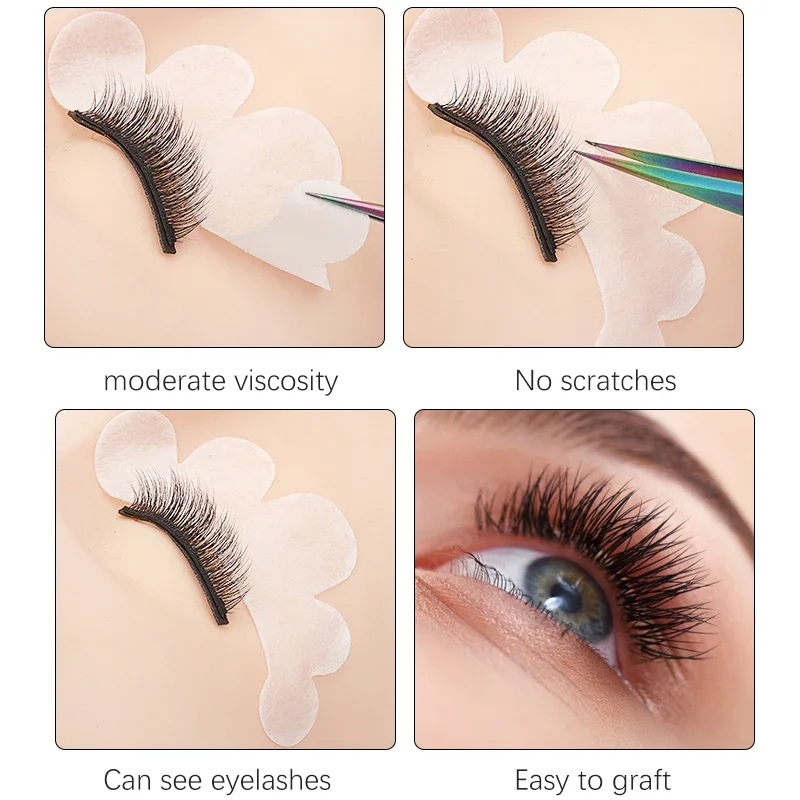 50 ペアグラフティングつけまつげクラウドシェイプペーパーアイジェルパッチアンダーアイパッドヒントまつげエクステンションメイクアップツール