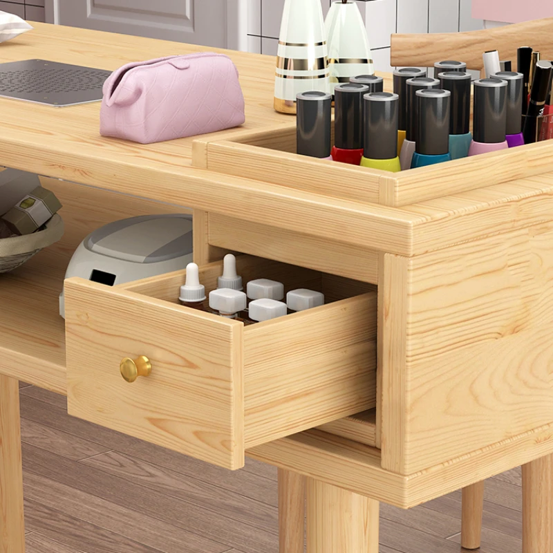 Mesa japonesa de madeira para unhas, Design simples, Requintado Mobiliário Nórdico Recepção, HD50ZJ