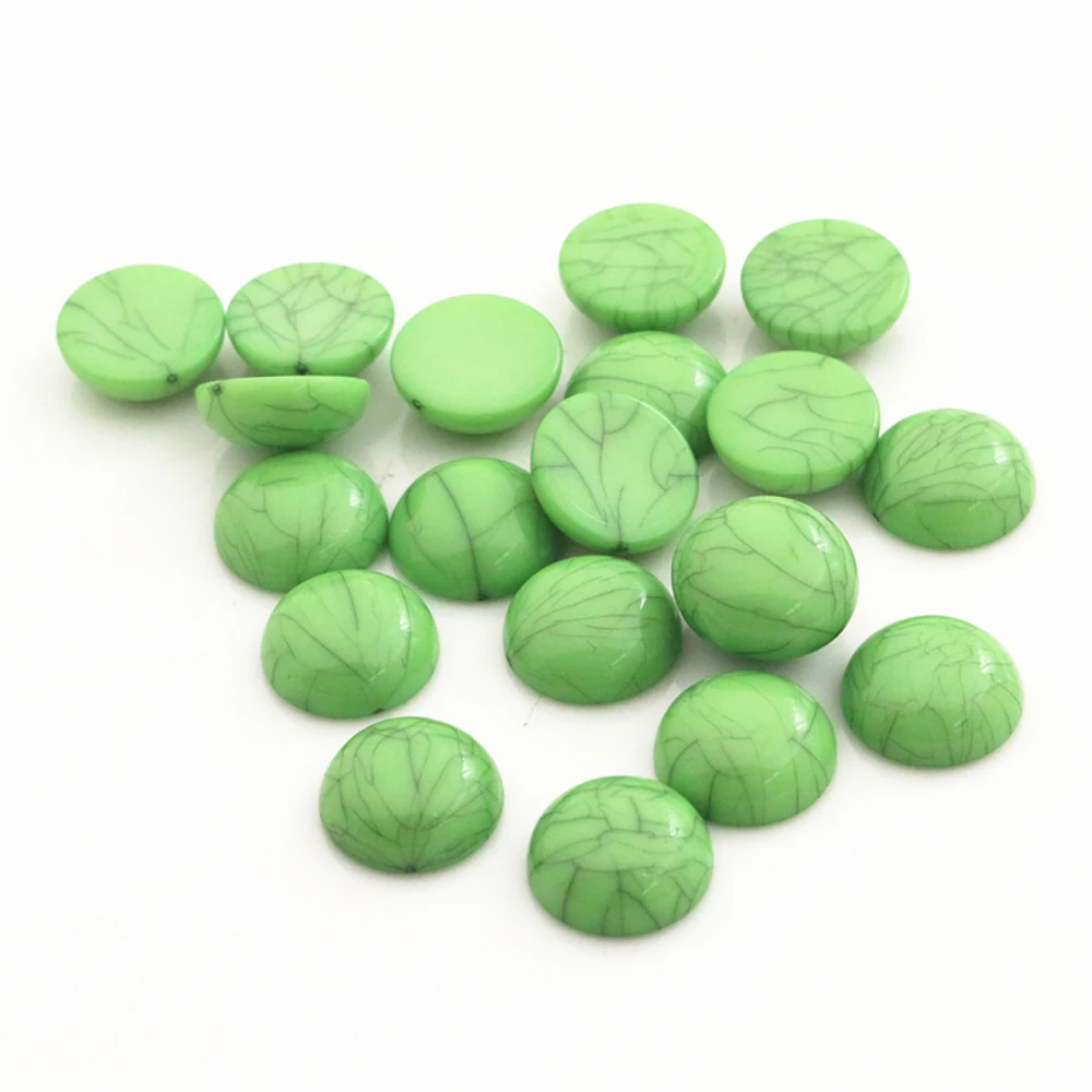 New Fashion 40pcs/lot 12mm Mix Colors Flat Back Resin Cabochons Cameo