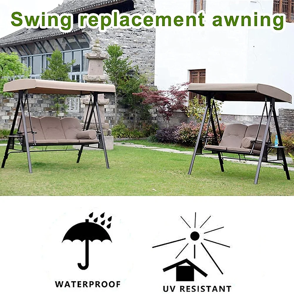 Swing Canopy Replacement Top Cover Waterproof Sun Protection for Outdoor Garden Lightweight and Durable to Use EIG88