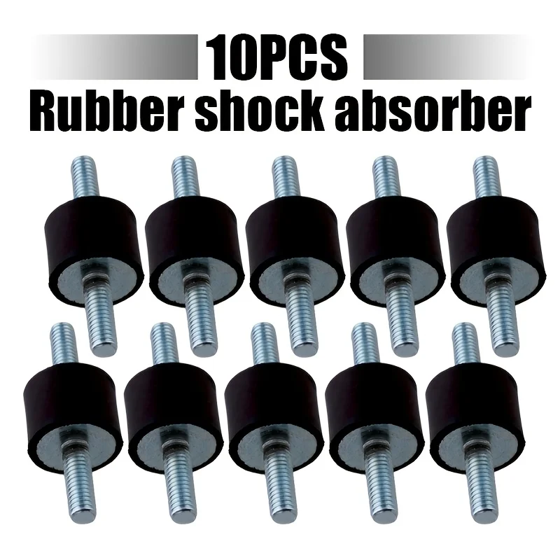 10pcs M6 Rubber Double-Head Rod Shock Absorbers 20x15mm Anti-Vibration Silentblock for Noise Reduction Shock Absorption Foot