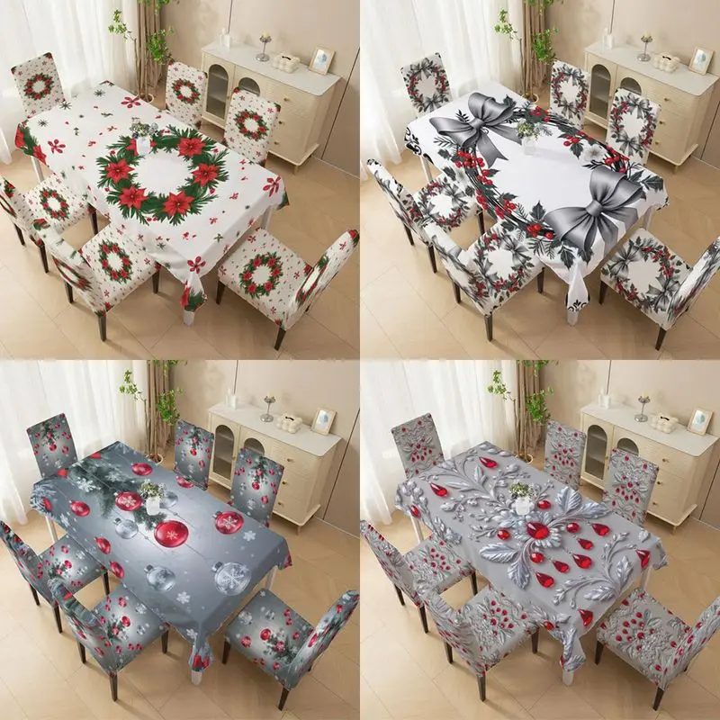 Elastic Chair Cover Outdoor Garden High Back Chair Cover, Silver Red Decoration Pattern, Restaurant Chair Cover Set