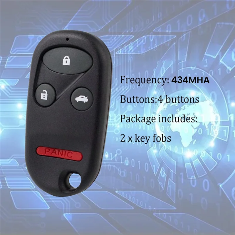 

NEW-2PCS Key Fob A269ZUA101 434 HZ Replacement For Honda Accord 1996 1997 1998 1999 HONDA CIVIC 1998 1999 2000 2001 2002