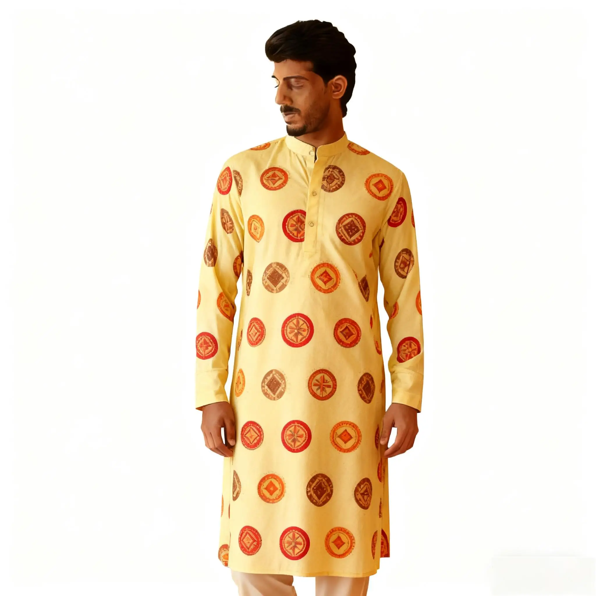 ملابس تقليدية جديدة لعام 2026 للرجال أنماط الآسيوية والجنوبية أطواق الماندرين ماروكين Gebetskleidung Mann #2