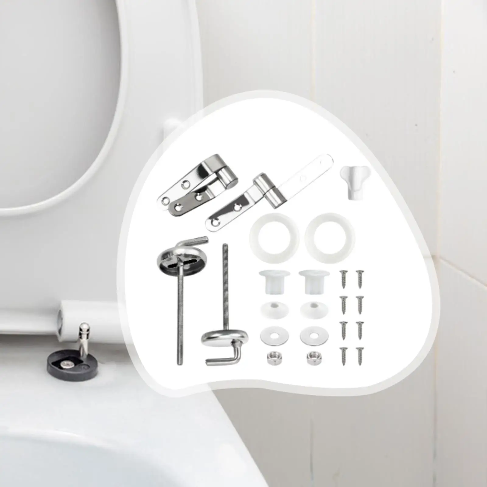 Adjustable Toilet Seat Hinge Mountings Durable Lightweight Replacement for Bathroom Toilet Lid Cover
